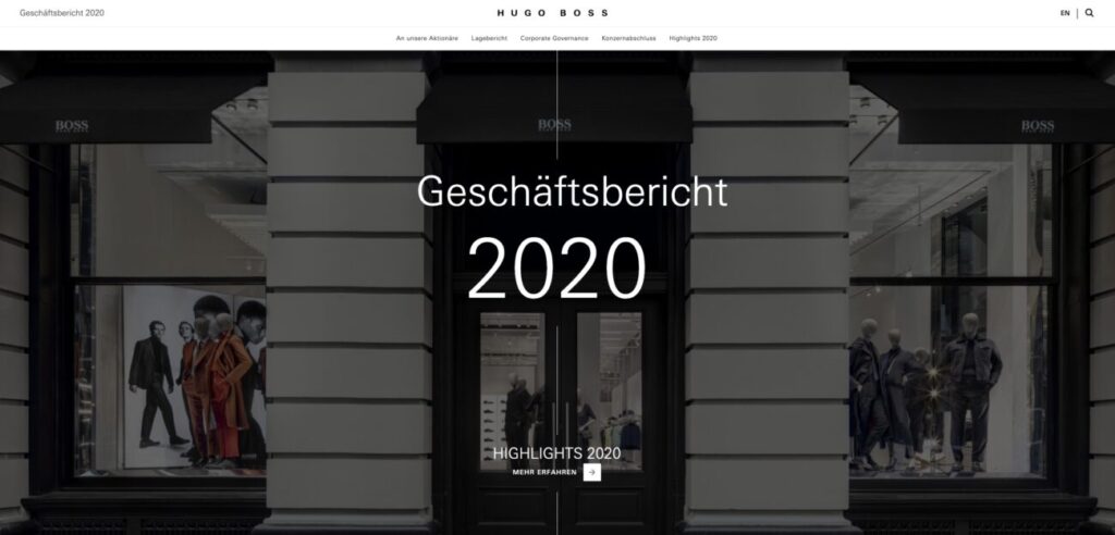 Der hybride Geschäftsbericht 6 jahresbericht hugoboss 2020